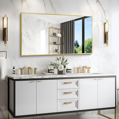 Gold Bathroom Mirror for Wall, 30x48 Inch Rectangle Mirrors - Image 9