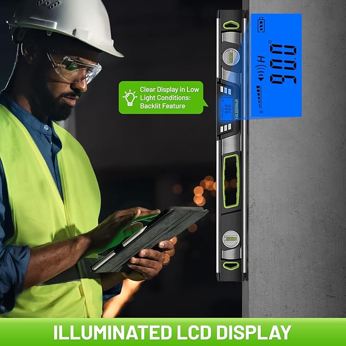 Huepar 48-Inch Digital Level, Professional Smart Precision Torpedo Level Tool - Image 8