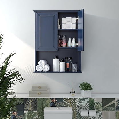 Navy Blue Bathroom Cabinet Wall Mounted - Image 8