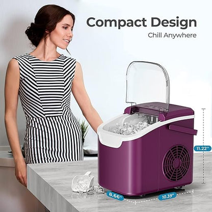 Countertop Ice Maker, 26 lbs/Day ice Production, 2 Sizes, 8 ice Cubes in 6 - Image 7