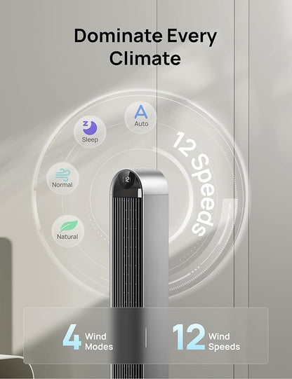 DREO Tower Fan for Bedroom, 42 Inch 120° Oscillating Fan, 25dB Quiet DC Motor - Image 3