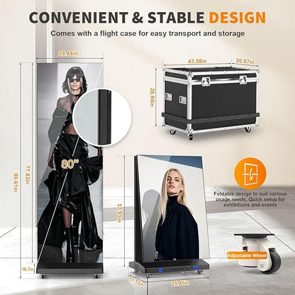 JASZDOT 80" Seamless Splicing LED Display, Foldable Poster Screen - Image 4