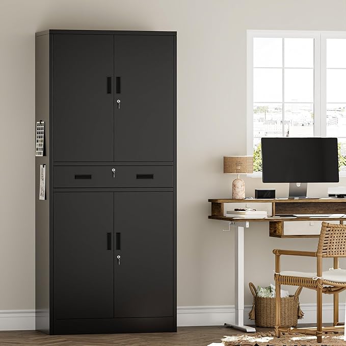 Metal Storage Cabinets with 1Drawer, Steel Storage File Cabinet - Image 4