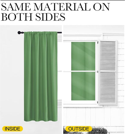 NICETOWN Kitchen Curtains, Froest Green, Short Blackout Curtains & Drapes - Image 5