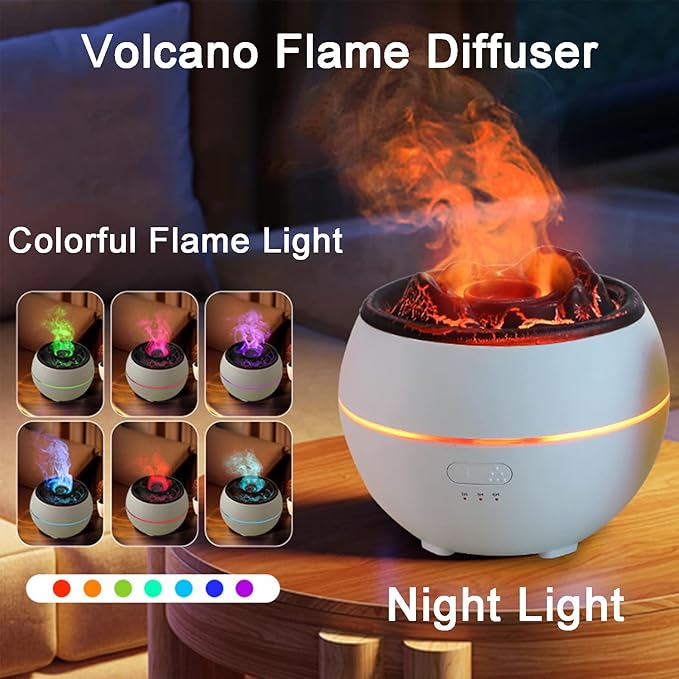 Essential Oil Diffuser, Volcano Fire Flame Aromatherapy Diffuser, 360ml - Image 3