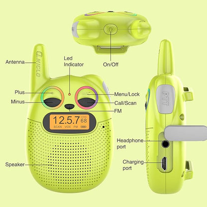 Qniglo Walkie Talkies for Kids Rechargeable 2 Pack, Christmas Birthday Gifts - Image 5