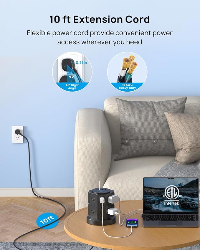 TROND Tower Surge Protector Power Strip - Image 7