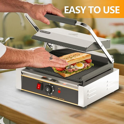 Commercial Panini Press - 2200W Commercial Electric Panini Sandwich Grill - Image 7