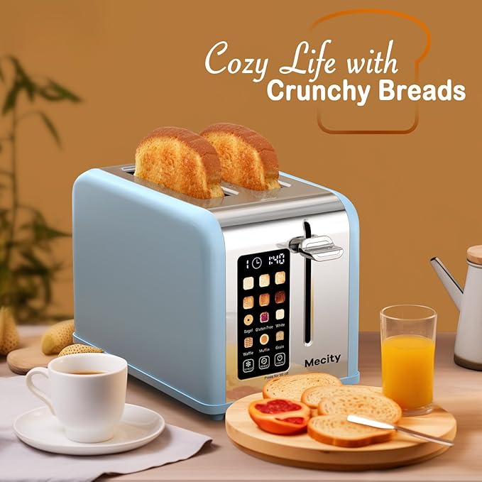 Mecity 2 Slice Touch Screen Toaster, 1.5" Wide Slot, Stainless Steel Smart - Image 7
