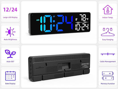 Large LED Digital Wall Clock - Image 2