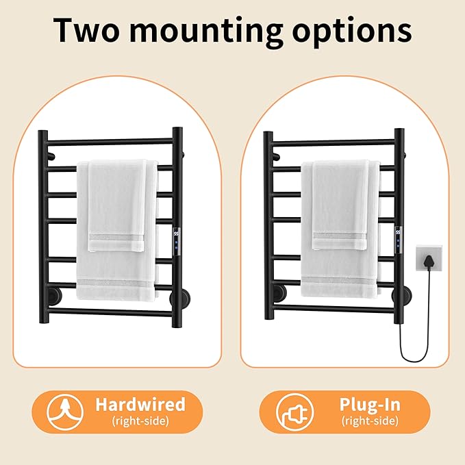 Heated Towel Rack for Bathroom, Towel Warmer Rack Wall Mounted Electric Towel - Image 4