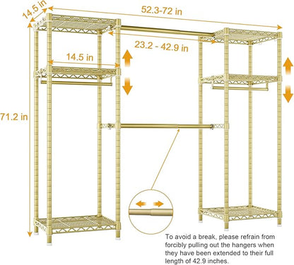 Ulif E7 Garment Rack, Heavy Duty Clothes Storage System - Image 5