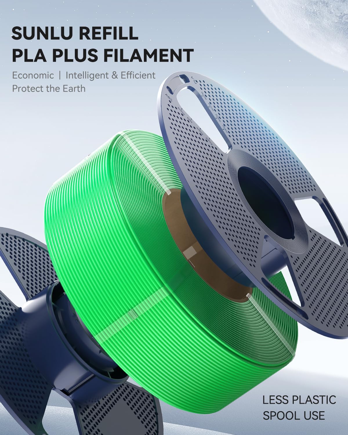 SUNLU PLA Refill Filament 1.75mm 4KG, Olive Green/Bone White/Coffee Brown/Oak