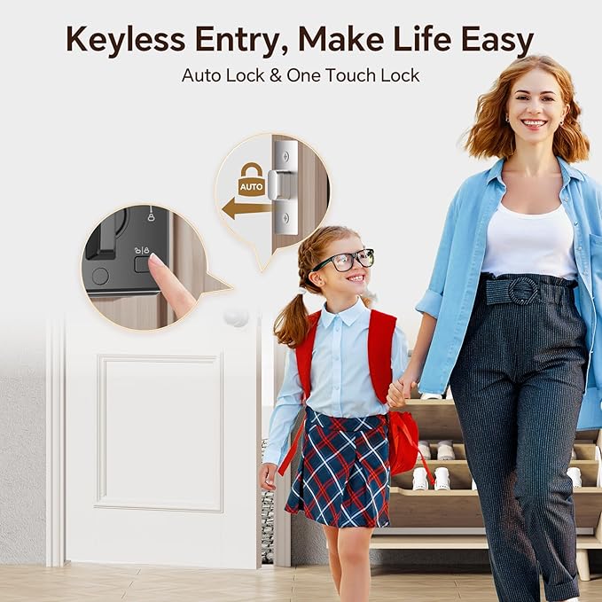 VCHOO Keyless Entry Door Lock Set WiFi Smart App Control Door Lock - Image 6