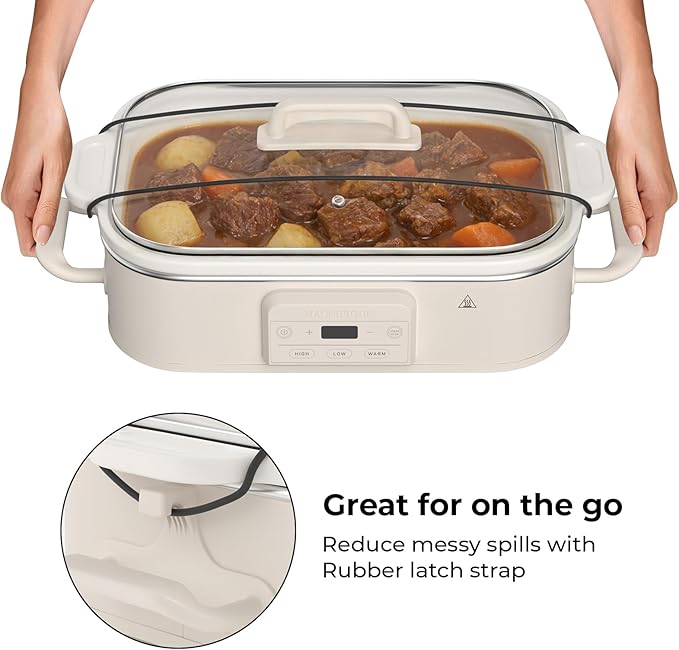 Magnifique 4 Quart Casserole Digital Slow Cooker, Premium Ceramic Bakeware - Image 6