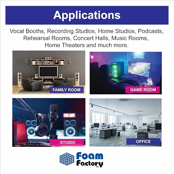 Foam Factory Inc 24 Pack Color Acoustic Foam Panel Studio Soundproofing Wedge - Image 4