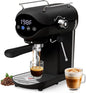 Espresso Machine with Steam Milk Frother Semi Automatic 20 Bar Compact Black by Unknown