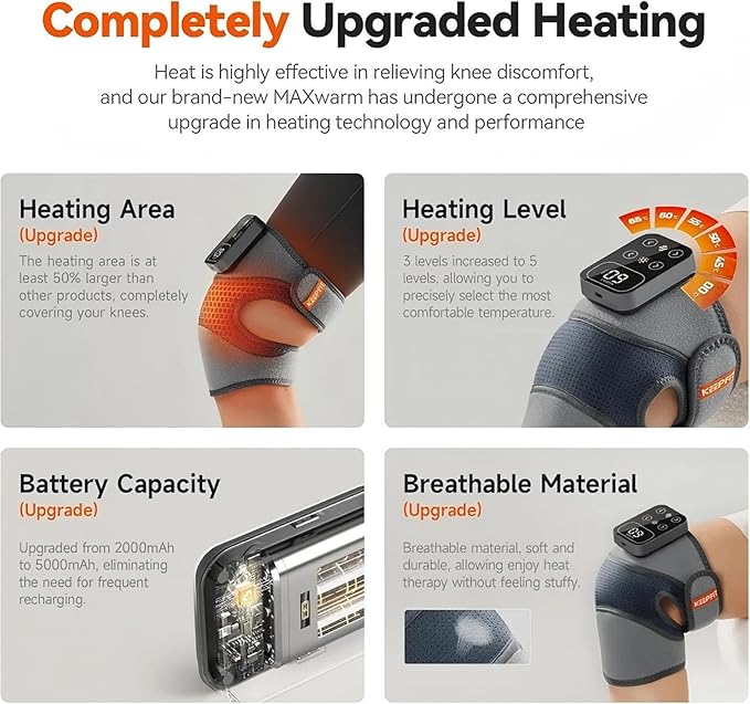 Cordless Knee Massager with Heat Vibration - Image 9