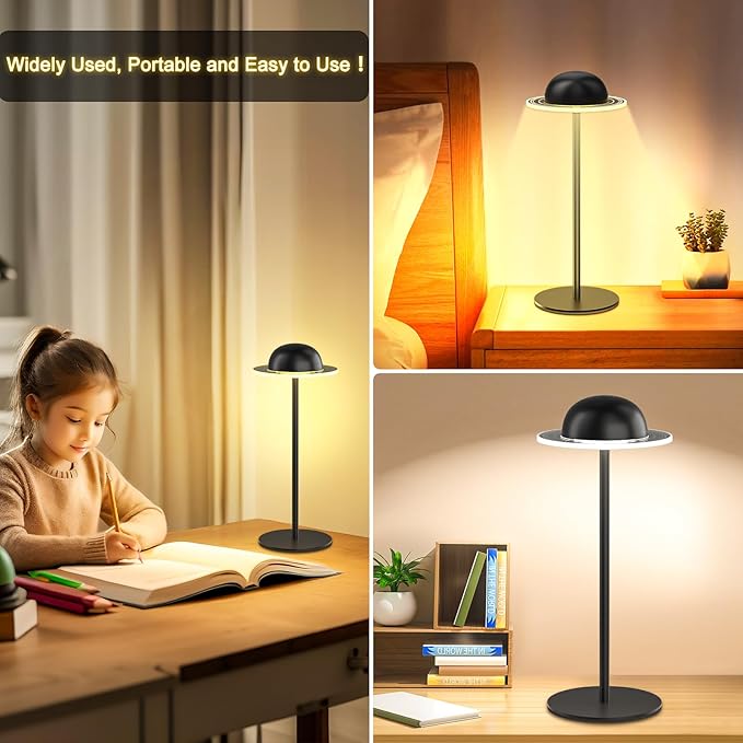 Cordless Table Lamp, Portable LED Desk Lamps, 2400mAh Rechargeable & Dimmable - Image 4
