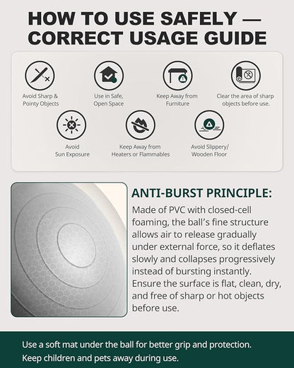 Trideer Exercise Ball for Yoga, Pilates & Fitness – Stability Ball Equipment - Image 2