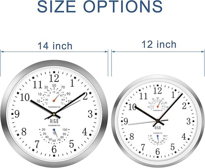 HITO 14 Inch Silent Wall Clock Battery Operated, Large Wall Clock - Image 3
