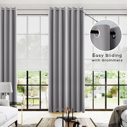 KOUFALL 2 Panels Set 96 Inches Long Blackout Curtains - Image 2