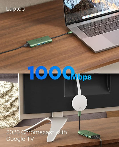 UtechSmart USB C Hub, Ethernet Multiport Adapter 6 in 1 USB C to HDMI Dock - Image 8