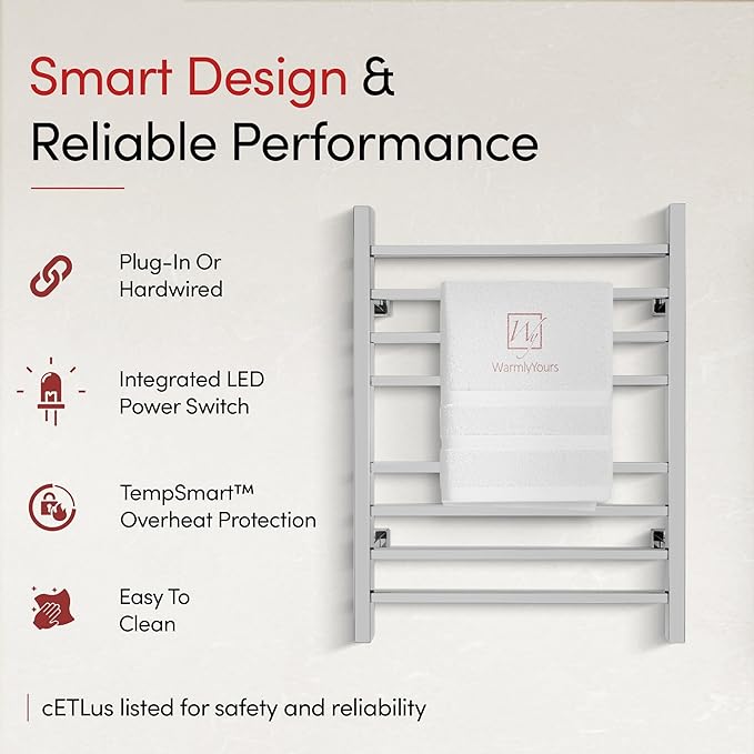 WarmlyYours Heated Towel Rack for Bathroom - Image 3