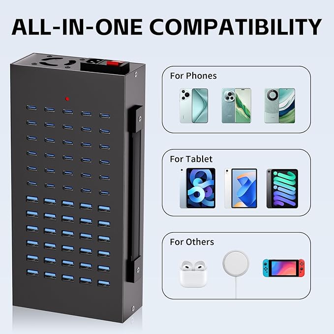 400W USB Charging Station, 60 Port USB C Charging Station - Image 5