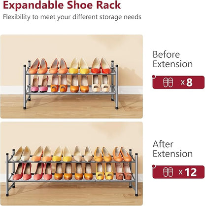 Tajsoon 2 Tier Expandable Shoe Rack - Image 7