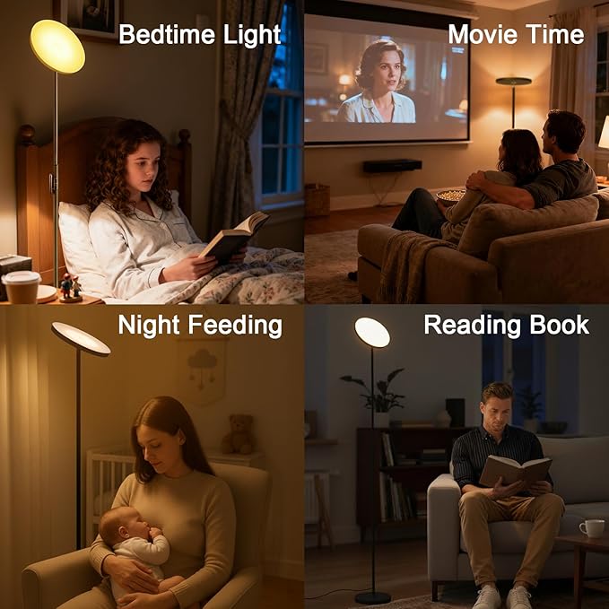 JOOFO Floor Lamp, 30W/2400LM Sky LED Modern Torchiere 3 Color Temperatures - Image 8