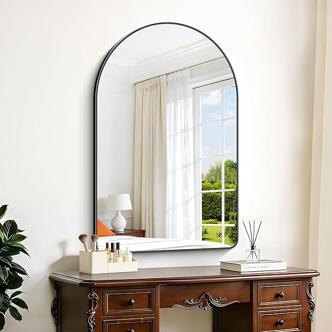 GLASHOM Arched Bathroom Mirror, Wall Mounted Mirror, Living Room, Vertically - Image 8