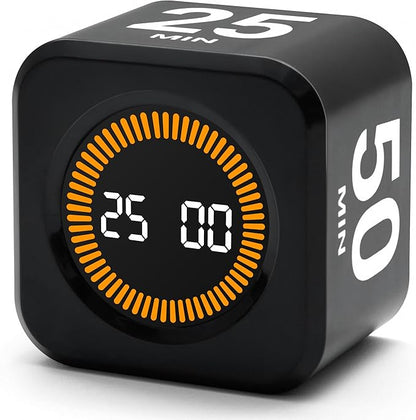 Rotating Productivity Timer 5, 50 Minutes Preset, Desk Cube w/Gravity Sensor by Exlliy