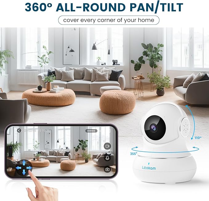 litokam 5MP Indoor Security Camera, 5G/2.4G WiFi Home Security Cameras - Image 4
