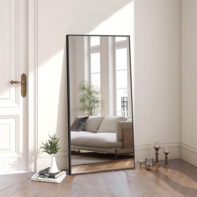 Black Bathroom Mirror for Wall, 60x30 Inch Rectangle Mirrors - Image 6