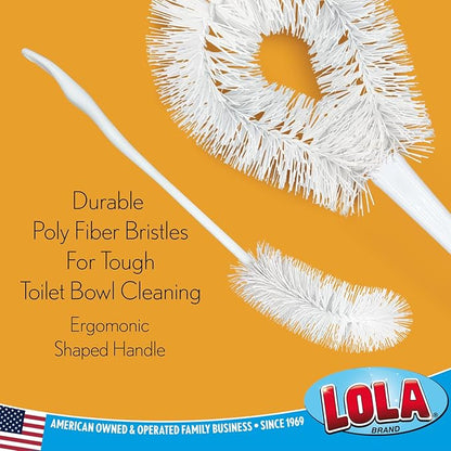 LOLA Toilet Bowl Brush w/Curved Head, 4 Pack, Coated Wire, Durable Poly Bristles - Image 4