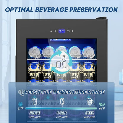 17Inch Beverage Refrigerator and Cooler Freestanding, 96 Cans Mini Fridge - Image 3
