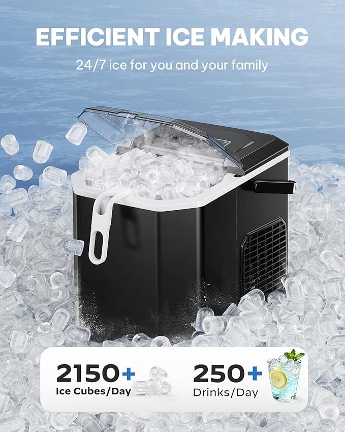 Silonn Countertop Ice Maker, Portable Bullet Ice Machine - Image 2