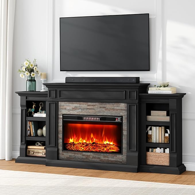 LGHM 80" Fireplace TV Stand, Electric Fireplace - Image 3