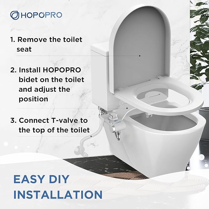 HOPOPRO Bidet with Single Finger Water Pressure Control, Self Cleaning Hygienic - Image 6