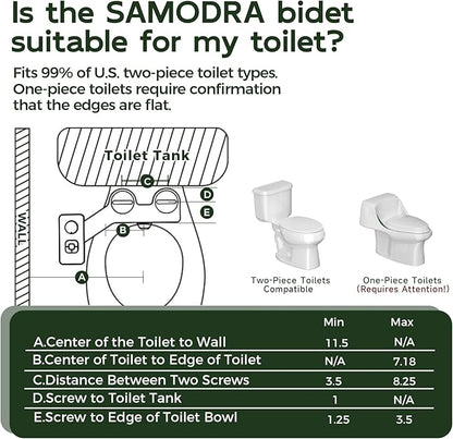 SAMODRA Bidet Attachment, Non-Electric Cold Water Bidet Toilet Seat Attachment - Image 3