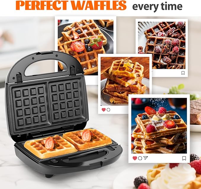 Aigostar Sandwich Maker Panini Press Grill, 3 in 1 Waffle Maker - Image 5