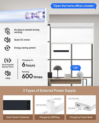 Kincmo Motorized Blinds with Remote, 100% Blackout Motorized Roller Shades Work - Image 5