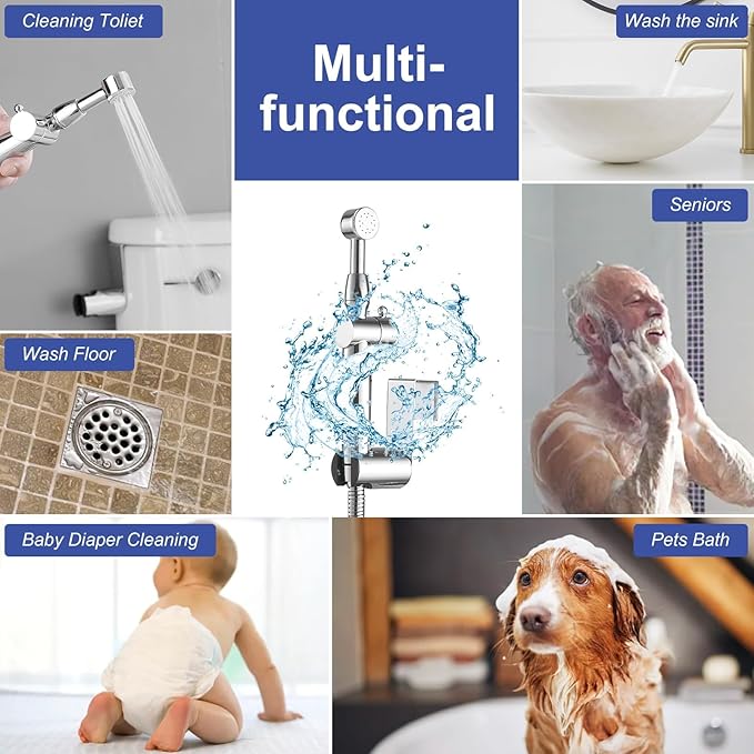 Chrome Handheld Bidet Sprayer Attachment - Image 4