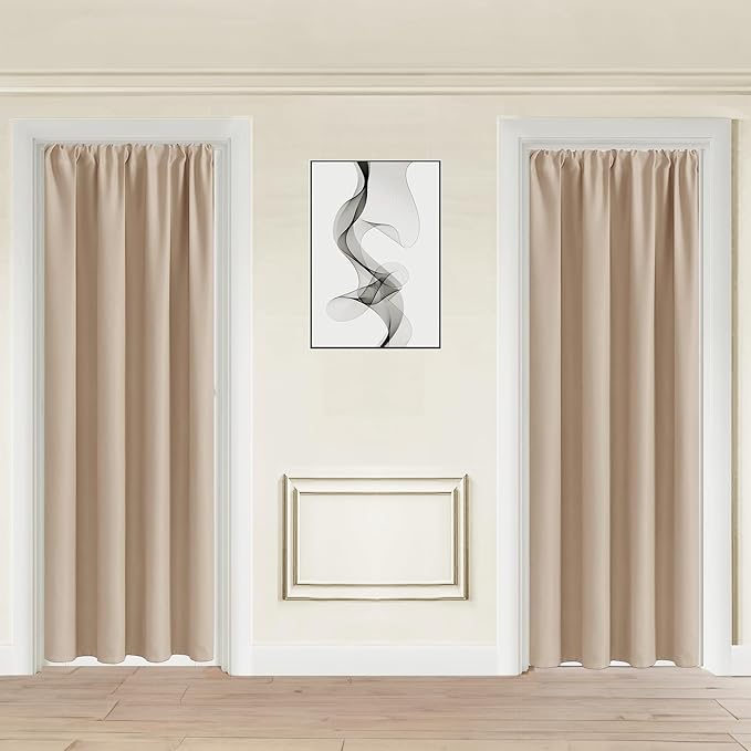JIUZHEN Blackout Doorway Curtains 80 inch Length by JIUZHEN