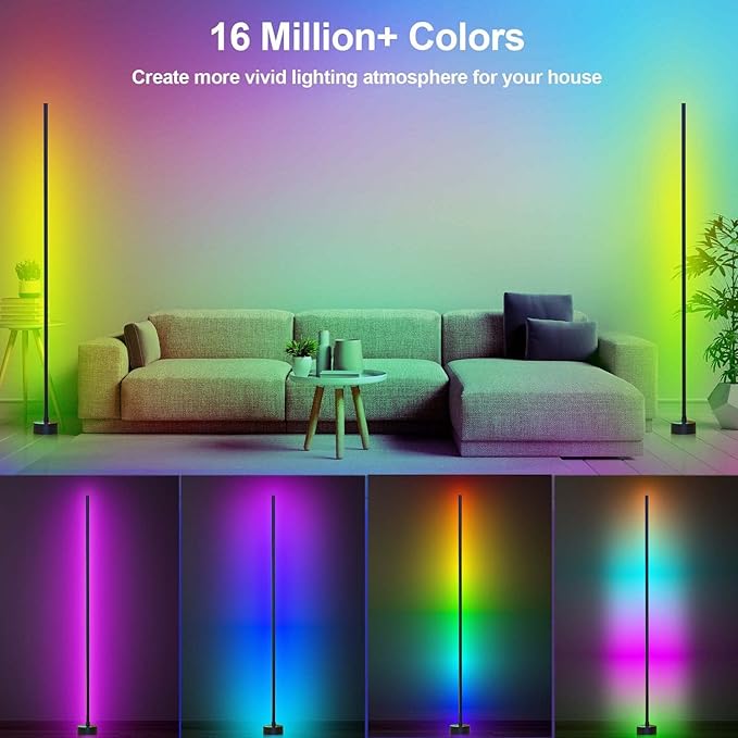 Miortior Corner Floor Lamp, 2 Pack LED Corner Lamp - Image 2