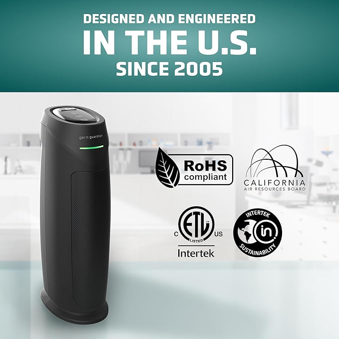 GermGuardian HEPA Air Purifier for Home, Large Rooms Up To 743 Sq. Ft. - Image 4