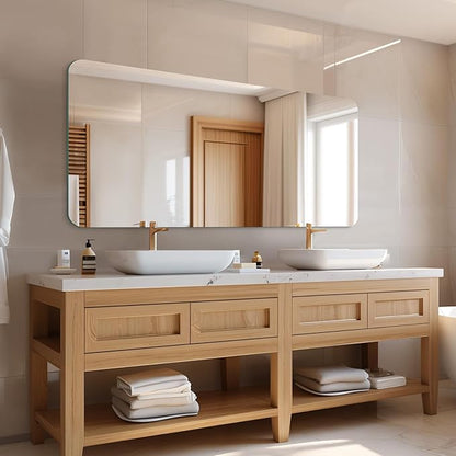 Mirrorons 60 x 28 Frameless Bathroom Mirror, Rounded Corner Bathroom Vanity - Image 3
