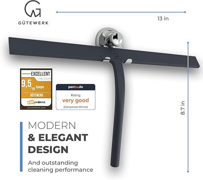 GÜTEWERK Shower Squeegee for Glass Doors, Silicone Window Squeegee, Bathroom - Image 3