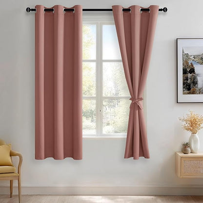 JIUZHEN Dried Rose Blackout Curtains by JIUZHEN